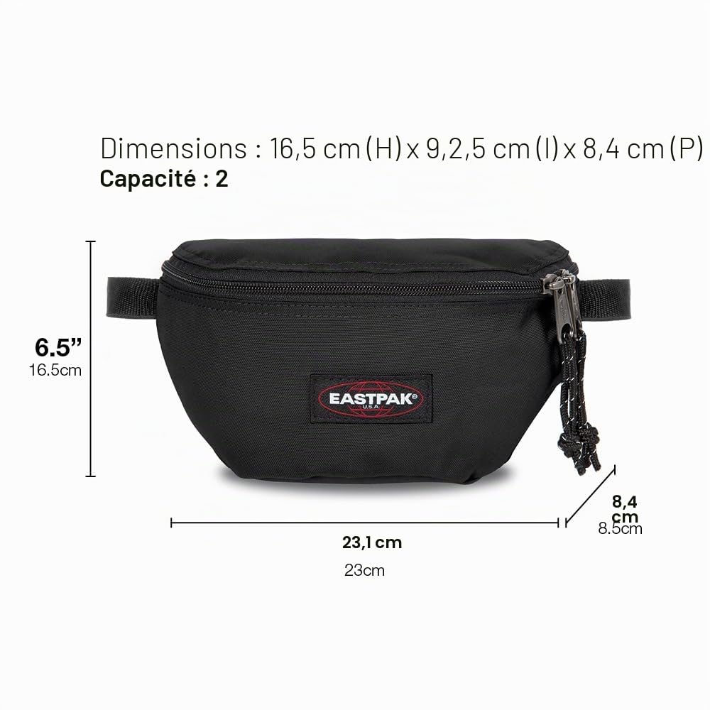 eastpak-springer-sac-banane-2-l-noir-100-nylon-poche-zipp-e-cach-e image 6