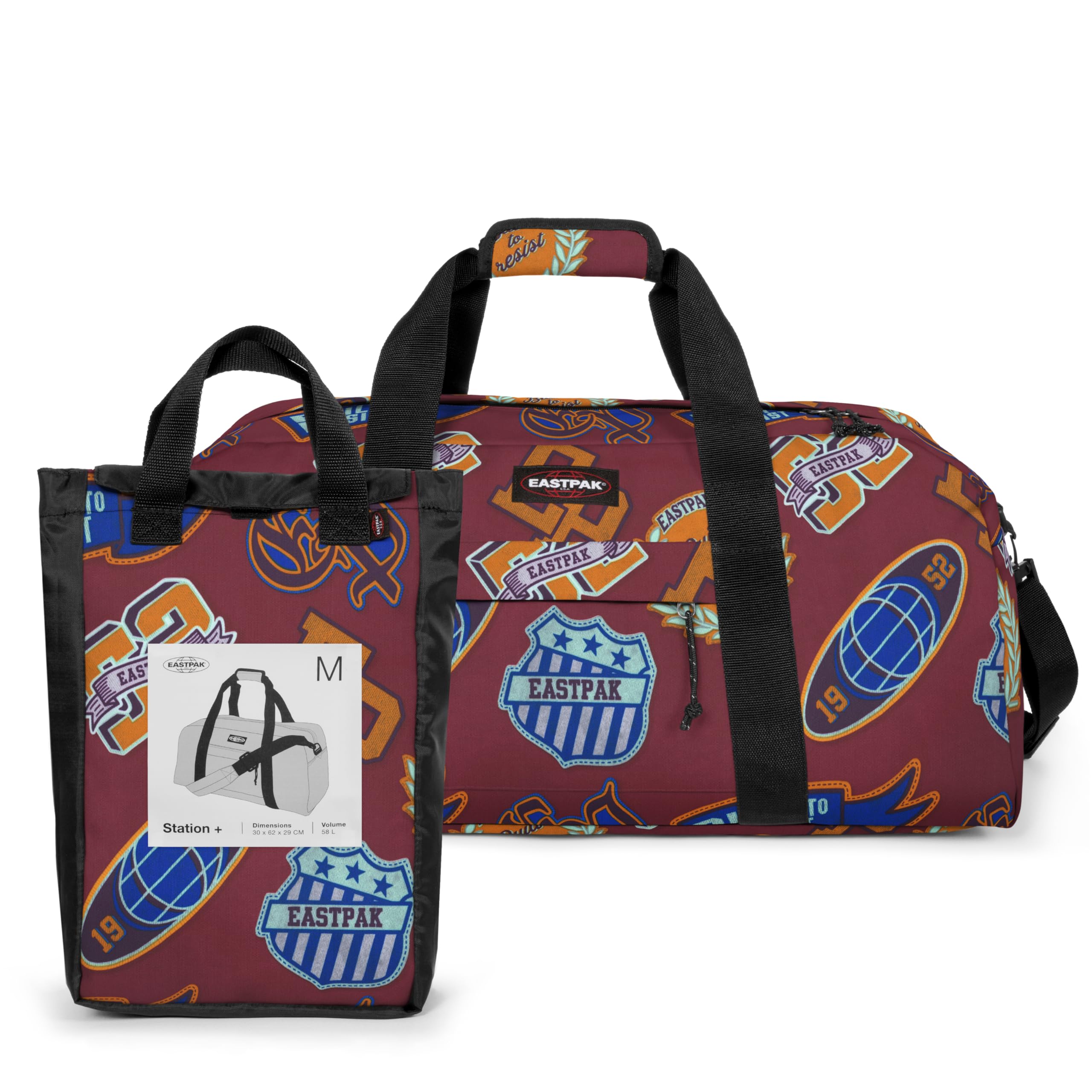 eastpak-station-sac-de-voyage-58-l-30-x-62-x-29-cm-clash-burgundy-tissu-hydrofug image 5